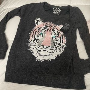 Chaser Knit Sweater with Tiger Sz M NWT